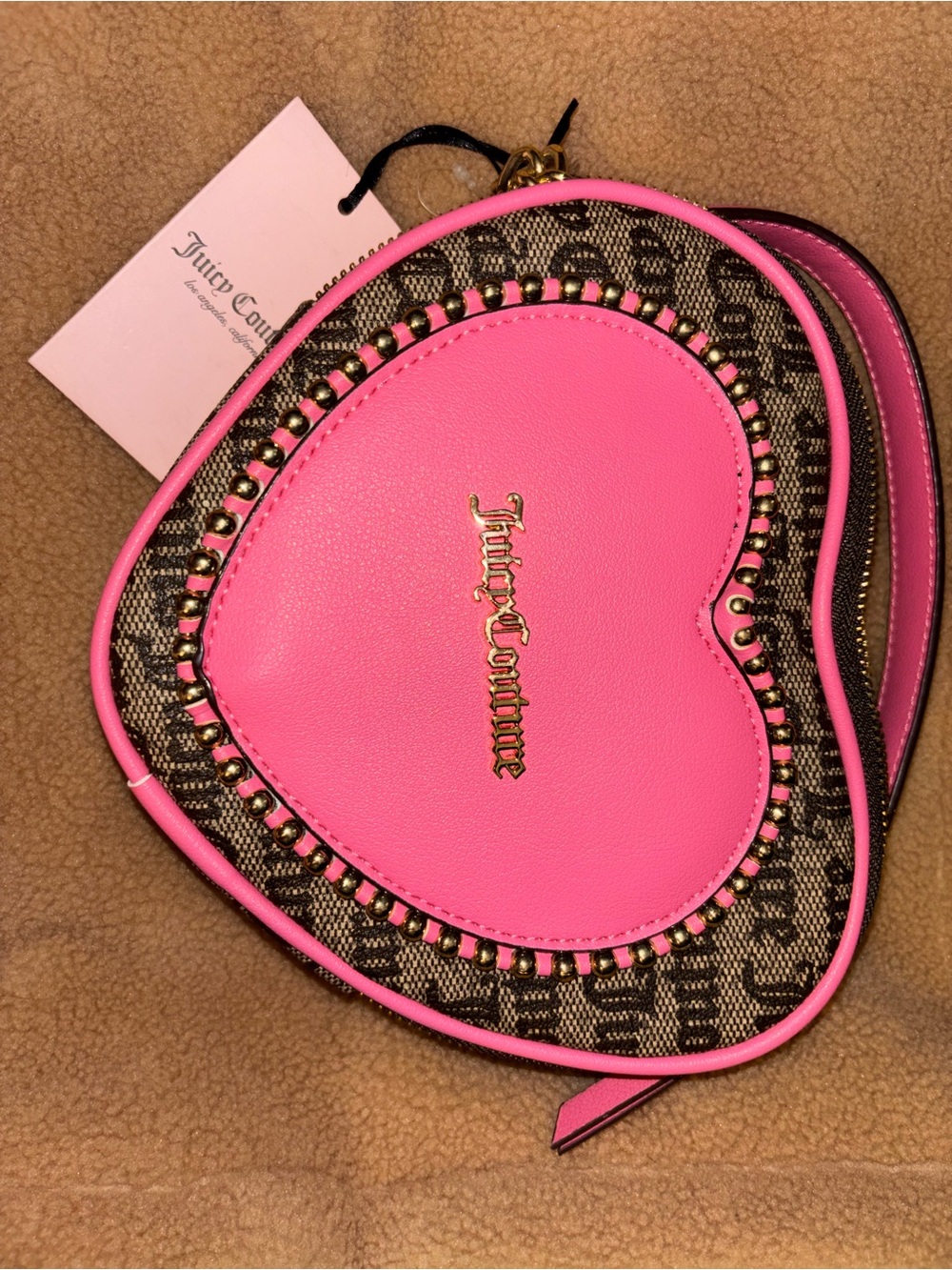 Juicy Couture Hot Pink Heart Shoulder Bag